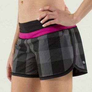 Lululemon Groovy Run Short Gros Gingham Reflective Swift Soot Light Sz-